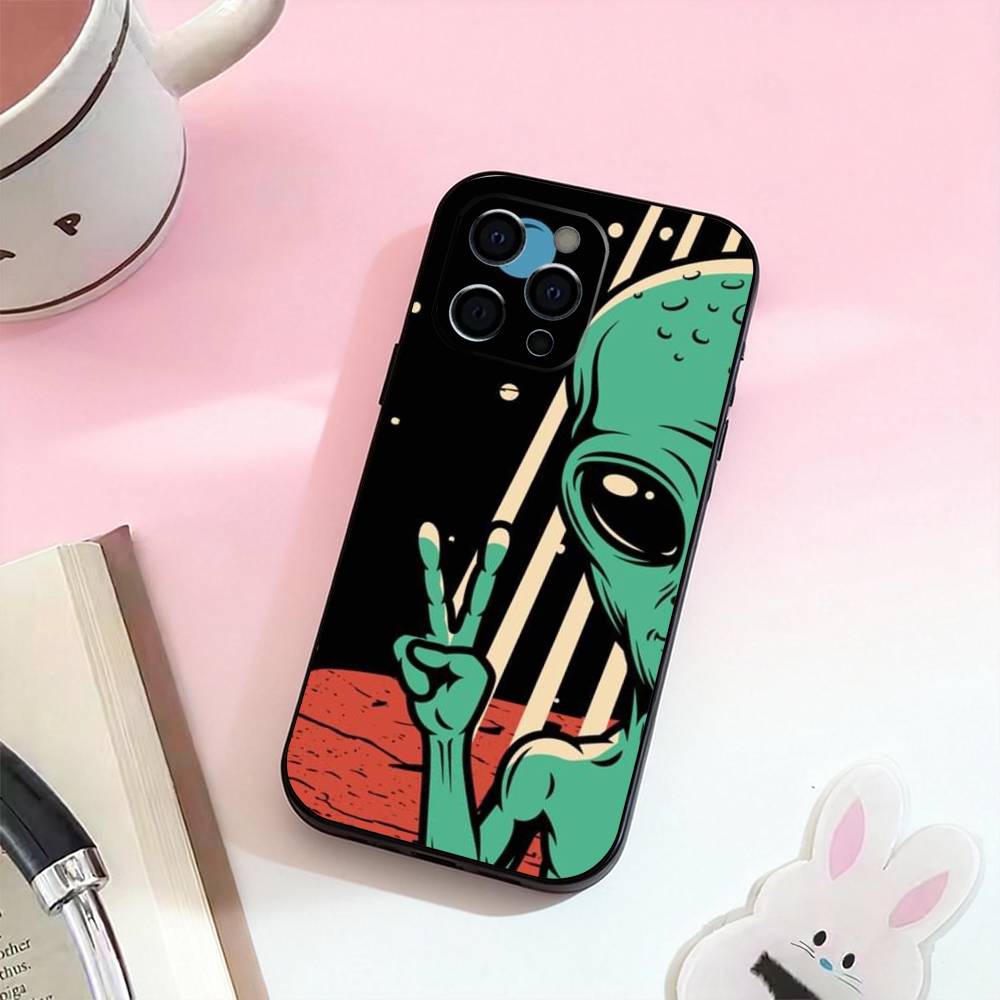 Funny Space UFO Alien Thing  Phone Case Silicone Soft For IPhone 17,16,15,14,13,12,11,XS,Plus Pro Max