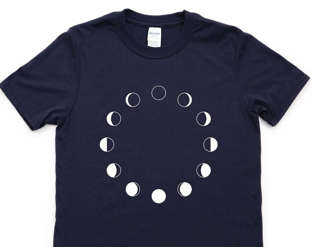Moon Phases T-Shirt: Soft Cotton Lunar Cycle Tee