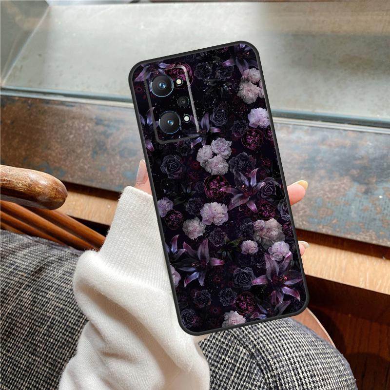 Midnight Floral Case For Realme 11 12 13 14 Pro Plus C53 C55 C51 C25 C63 C61 C65 C67 C71 C75 GT6 GT7 15 Pro