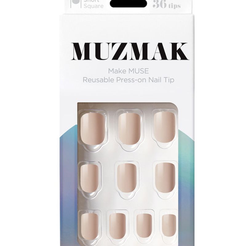 Reusable Nail Tip Cream Beige (Short Square)