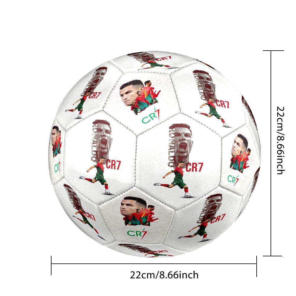 Ronaldo's Dynamic Leap Size 5 Soccer Ball Machine Sewn Indoor/Outdoor Training and Matches Unique Gift for Soccer Lovers