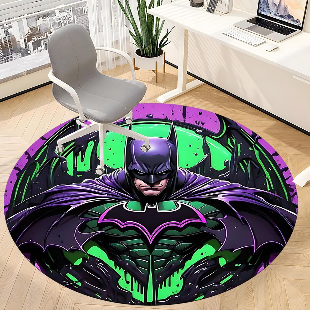 1 Peça Tapete Redondo de Escritório Batman, Para Sob Cadeiras de Escritório Quarto Sala de Estar Decoração de Casa, Decoração de Quarto, Disponível em Vários Tamanhos