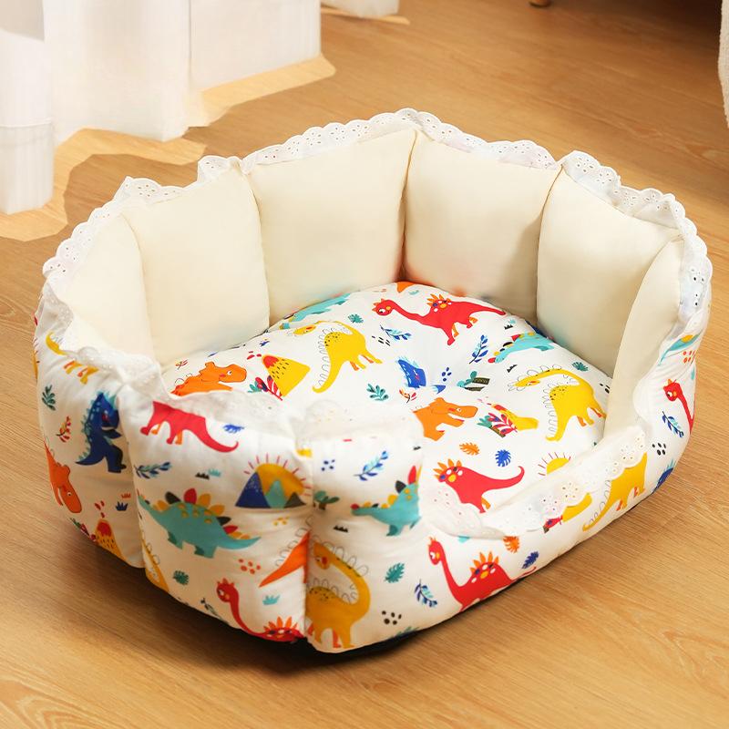 Cartoon-Spitzennest, süßes Haustier-Hundenest und Katzennest, geeignet für alle Jahreszeiten, bequem und resistent gegen Kratzer und Beißen.