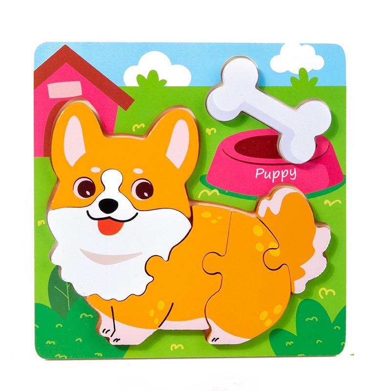 Kids' 3D Animal Food Matching Puzzle Board - Early Learning Educational Toy