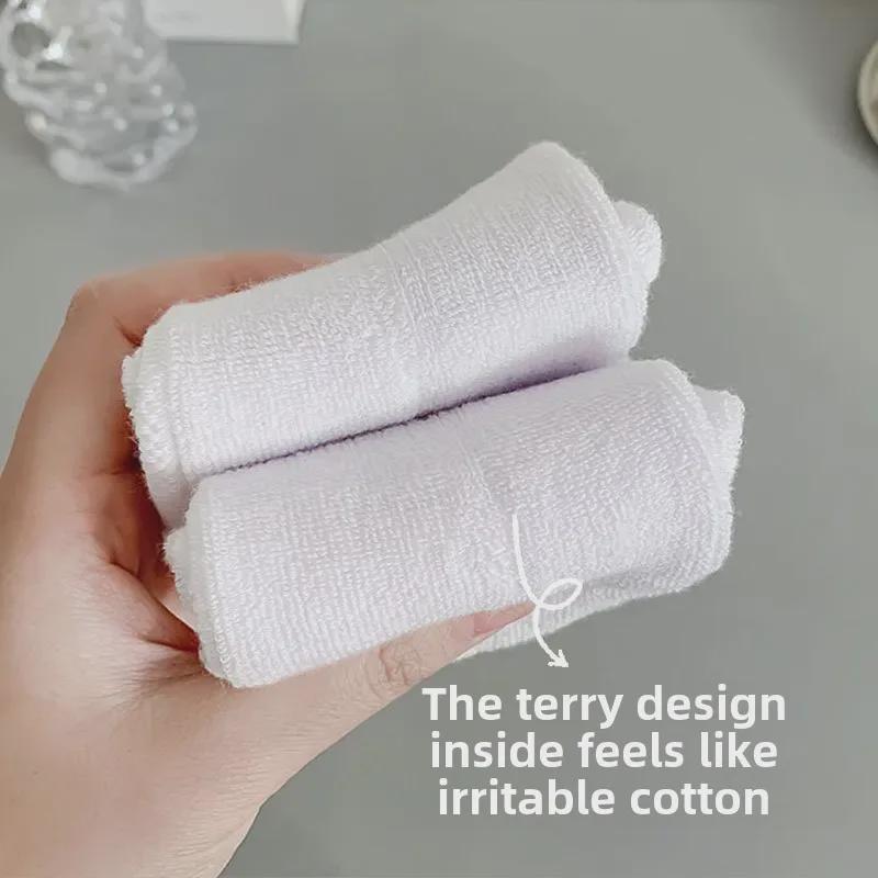 Unisex Black Terry Cotton Mid-Length Thick Warm Sports Socks for Autumn & Winter