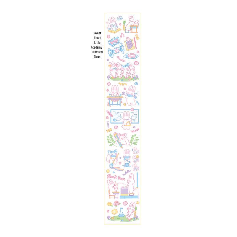 Sweet Heart Little Academy: Cute Hand-Drawn Rabbit Tape for DIY Journals