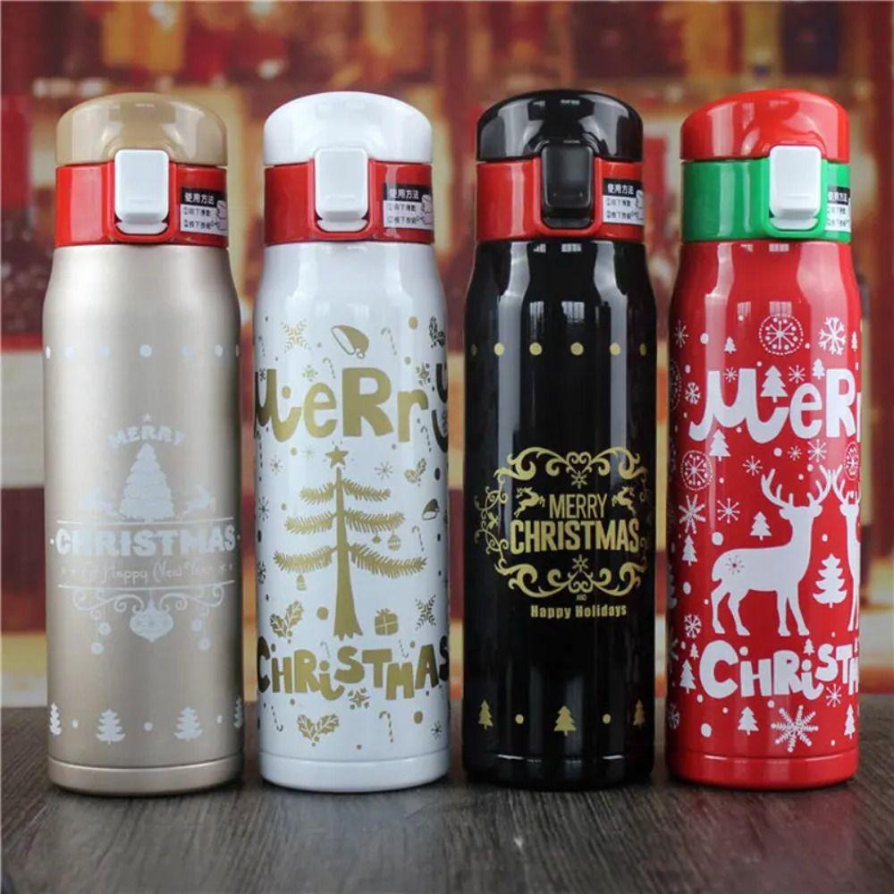 Leakproof Christmas Thermos Bottole Large Capacity Christmas Water Bottle Office