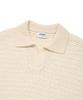 COVERNAT Multi-Texture Collar Half Knit Ivory