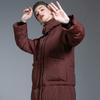 New Angola red and white duck down jacket for women, plus long over-knee winter thickened warm jacket for women