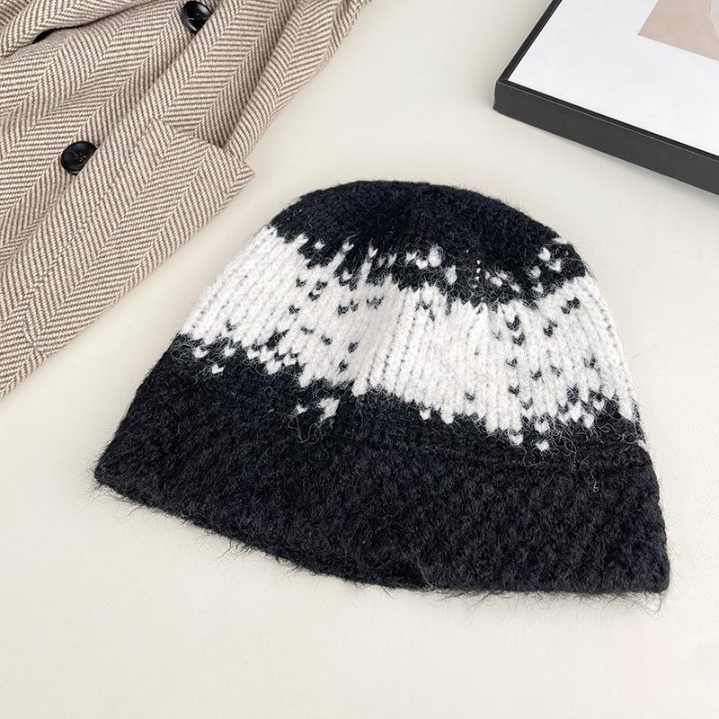 

Knitted Fisherman s Hat Thick and Warm Woolen Hat for Women in Autumn and Winter Versatile and Face Enhancing Small Basin Hat one size