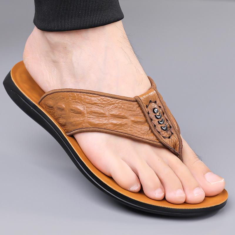 Casual flip-flops men's 2025 summer soft-soled non-slip sandals men's sandals beach shoes slippers men's tide