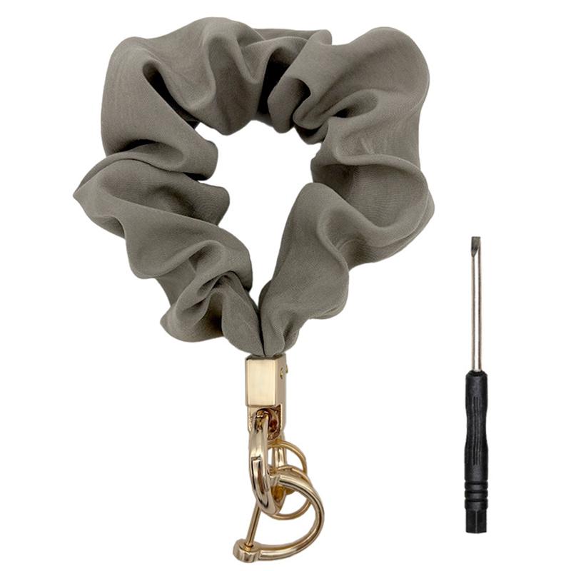 

1Pc Car Key Ins Style Hair Band Fashion Pendant Wrist Strap Ladies Key Chain Acrylic темно-серого