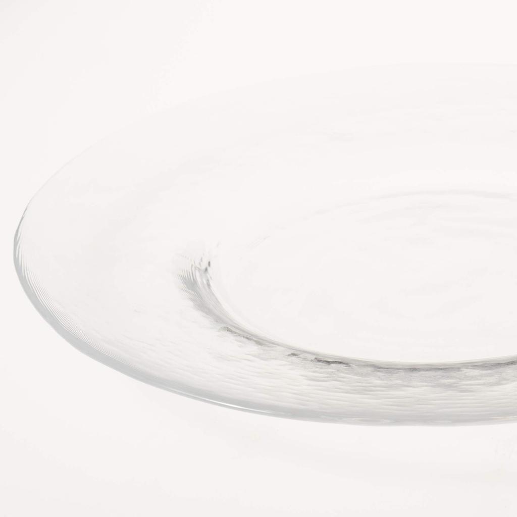 Toyo Sasaki Glass Orbit Rimmed Set of Made In Large Round Glass 46052 Plates, 240mm, 3, Japan, Plates, Dishes, Tableware,