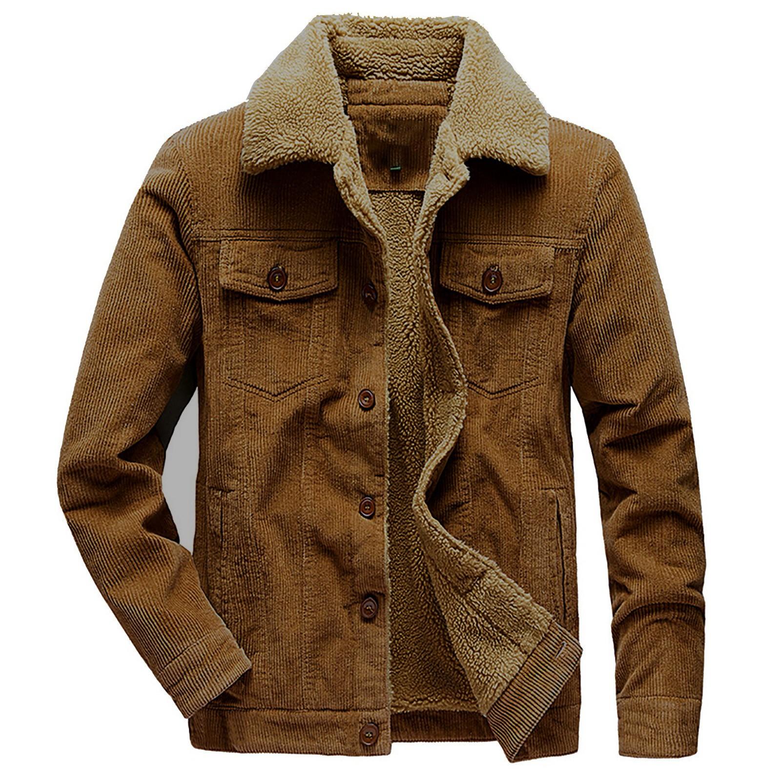 

Мужская осенне-зимняя повседневная модная однотонная вельветовая куртка на пуговицах, топы XL