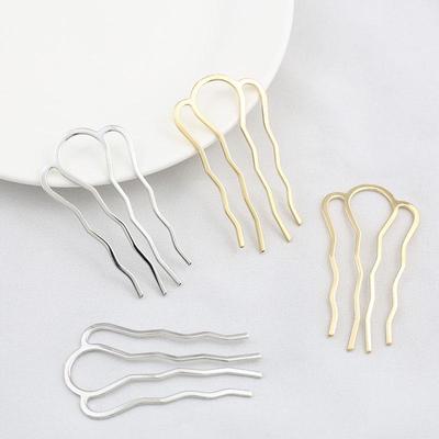 Iron Color-Preserving 4-Tooth Hair Fork Comb for DIY Ancient Style Hanfu Brides
