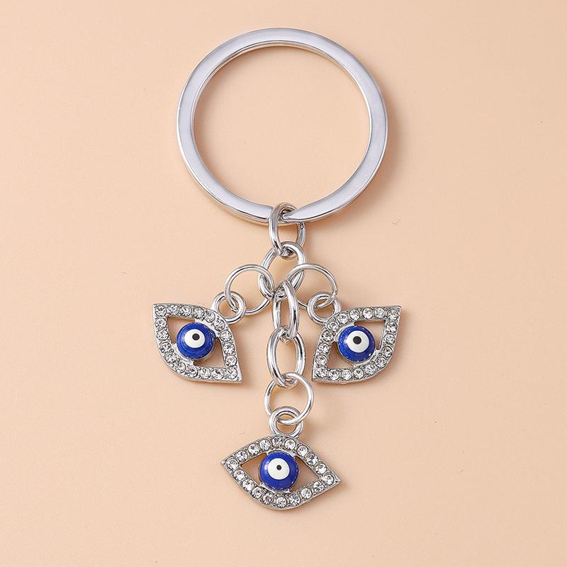 Retro Lucky Evil Eyes Keychain Metal Key Ring Pendant for Car Key Holder Women Girls Handbag Decor DIY Jewelry Gift