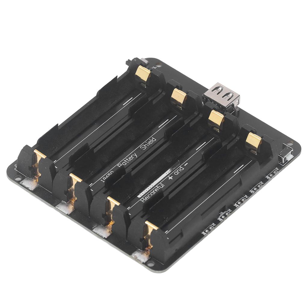 4 Slot Lithium Battery Holder Shield Case Battery Development Board with Overcharge Protection DC 5V