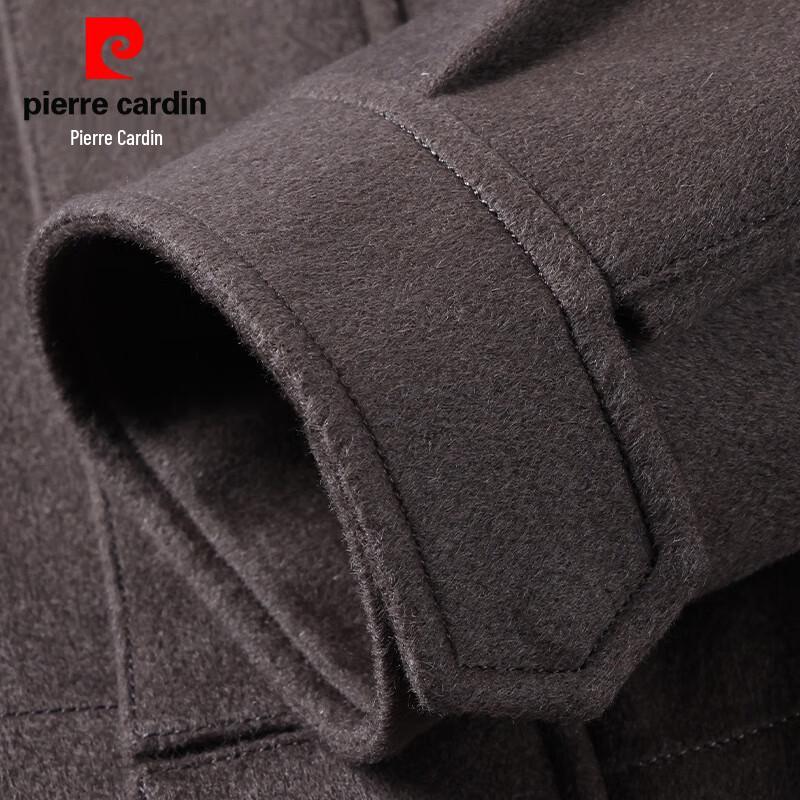 Pierre Cardin Men's Pure Wool Leather-Collar Jacket