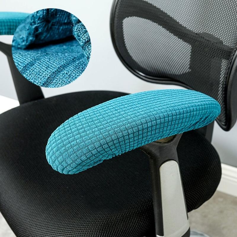 2er-Pack Armlehnen-Schutzbezüge mit Gummiband zur sicheren Befestigung an verschiedenen Bürostühlen, bietet A0KF