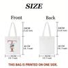 Black Canvas Tote Bag With Chamomile Flower Stylish Casual Shoulder Handbag For Shopping, Daily Use & Gifts, Shopping Handbag