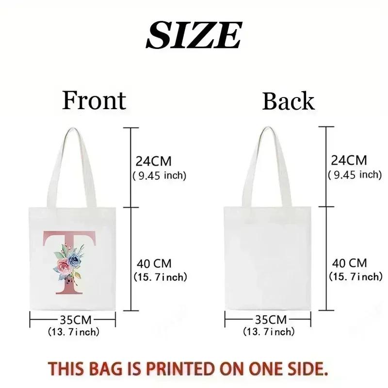 Black Canvas Tote Bag With Chamomile Flower Stylish Casual Shoulder Handbag For Shopping, Daily Use & Gifts, Shopping Handbag