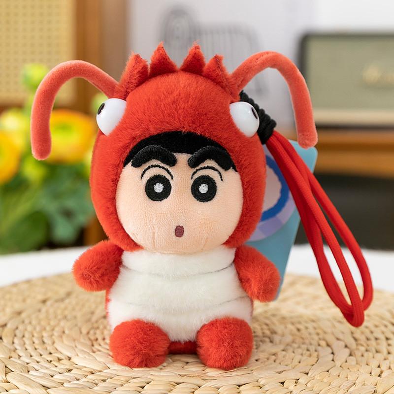 Cute Shinchan Crayon Bee Lobster Turtle Penguin Dress Up Plush Keychain Doll