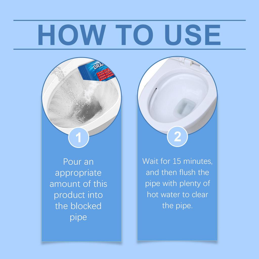Jakehoe Potente Agente Sbloccante per Tubi da Cucina 200g Sbloccante Deodorante Pulitore per Scarichi di WC Lavandino Fognatura Strumenti di Pulizia Rapida