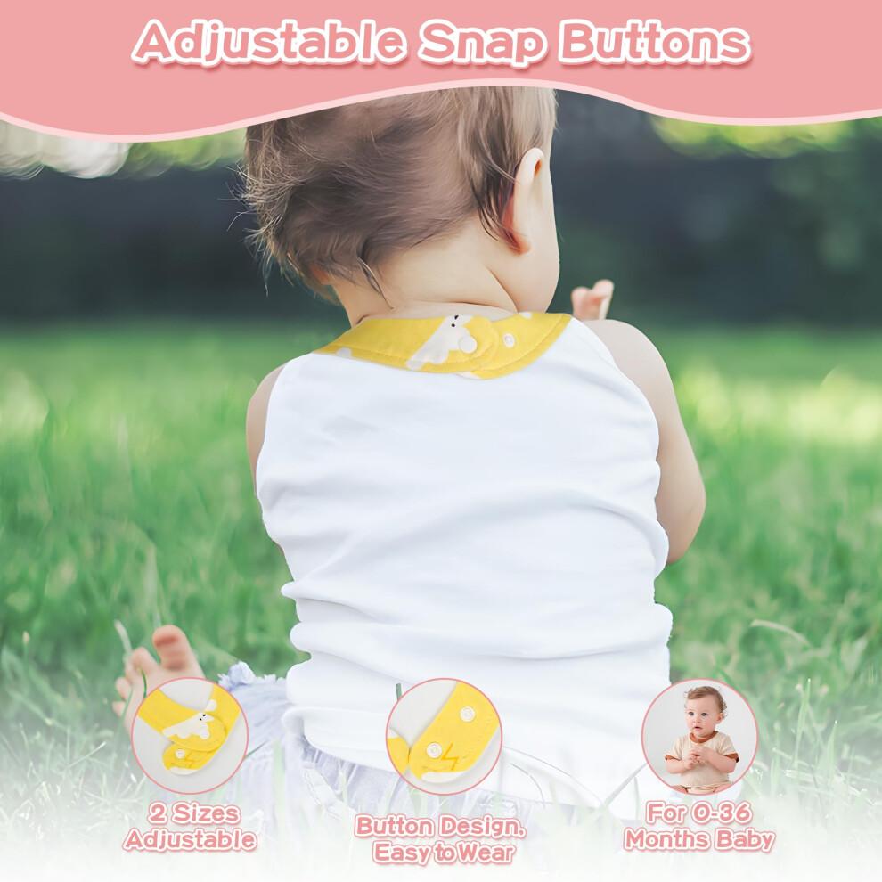 Yafane Baby Dribble Bibs Waterproof Absorbent Cotton Drool Bibs for Baby Boys Girls Unisex Bibs Toddlers Infants for Feeding and Teething 10 Pack (Pi