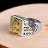 Men's Retro Pixiu Ring - Adjustable Thai Silver with Six Character Mantra, Index Finger Wear for Wealth.