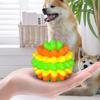 Interactive Dog Teething Ball Soft Rubber For Puppies Vibrant Colors Easy Maintenance For Backyard Fetch Fun