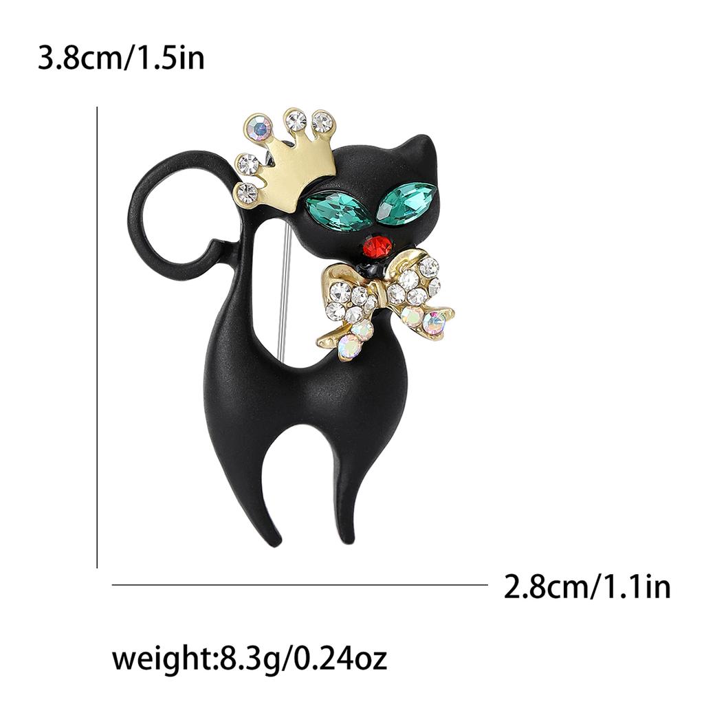 Emaille-Katzenbroschen für Frauen, Unisex, Strass, Tier-Anstecker, Bankett, Party, Rucksack, Geschenke, Schmuck, Zubehör