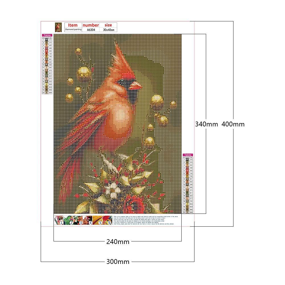 North American Cardinal 5D DIY Diamond Painting Kits Full Round Drill Wall Decor