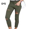DYS Damen-Kleidung, Übergröße, Kordelzug, hohe Taille, Bleistifthose, zerrissene, dünne Leggings