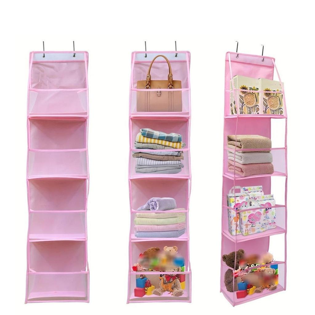 Wall-Mounted Mesh Storage Bag: Layered Hanging Organizer with Transparent Design