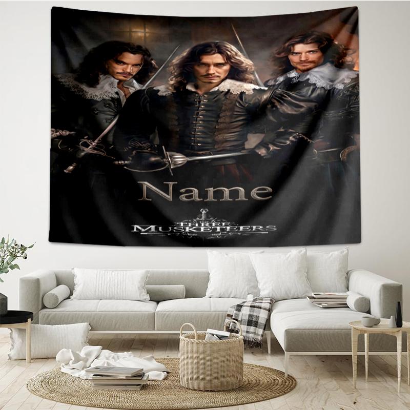 Custom Name The Three Musketeers Print Tapestry, Backdrop, Easy Setup, Ideal for Bedroom, Office & Living Room, with Aesthetic Wall Hanging Decor.