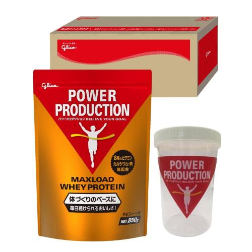 

[Ezaki Glico Shop Exclusive] Ezaki Glico Power Production Maxload Whey Protein Chocolate Flavor 850g & Original Shaker Glico Box A