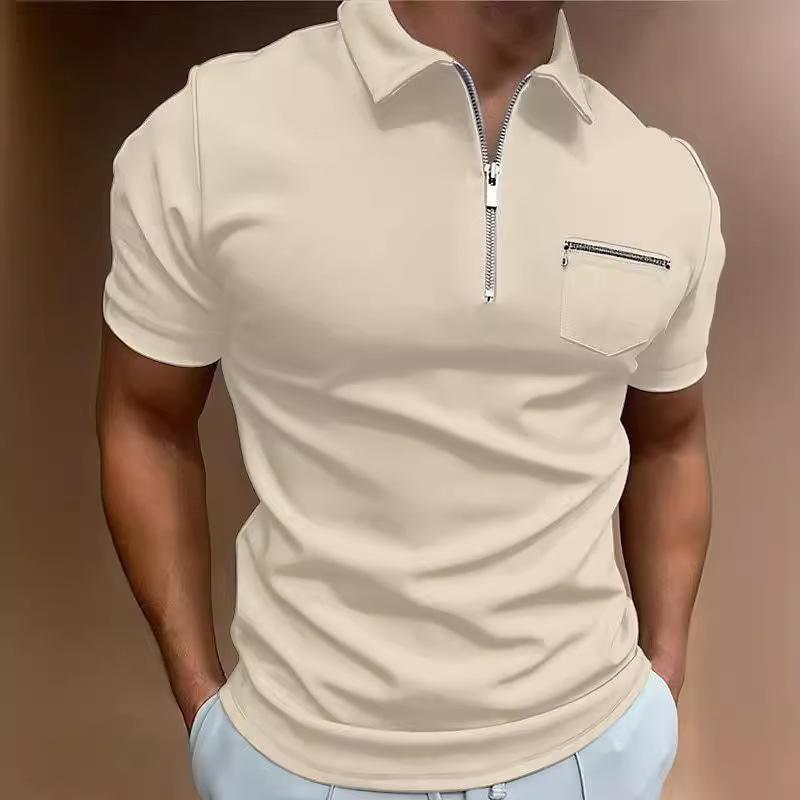 Summer Men's Button Pocket Henley Collar Sports Polo Shirt