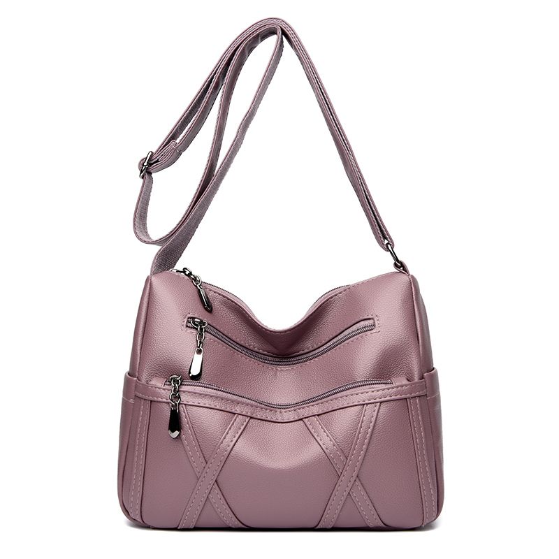 Women Bag 2025 Soft Leather Multi-layer Versatile Shoulder Crossbody Bag Large Capacity Middle-aged and Elderly Mom Bag