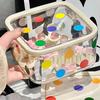 Prickig Dekorativ Håraccessoarer Organizerlåda med Genomskinligt Lock Flerfack Hållbar Plastförvaring för Hårband, Hårband, Smycken