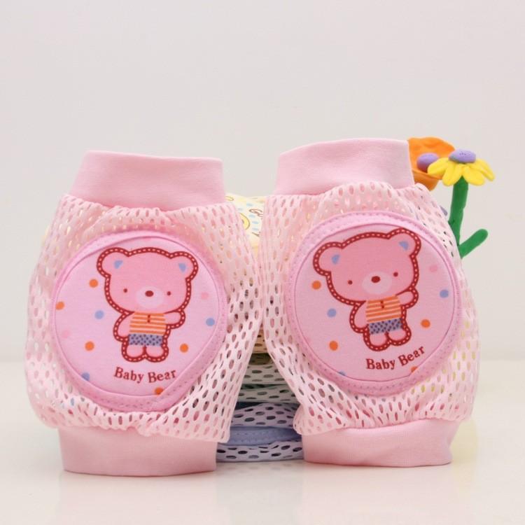 0-3 Children's Summer Mesh Sponge Knee Pads for Babies Crawling, Learning To Walk, Breathable Cartoon Knee Pads for Infants and