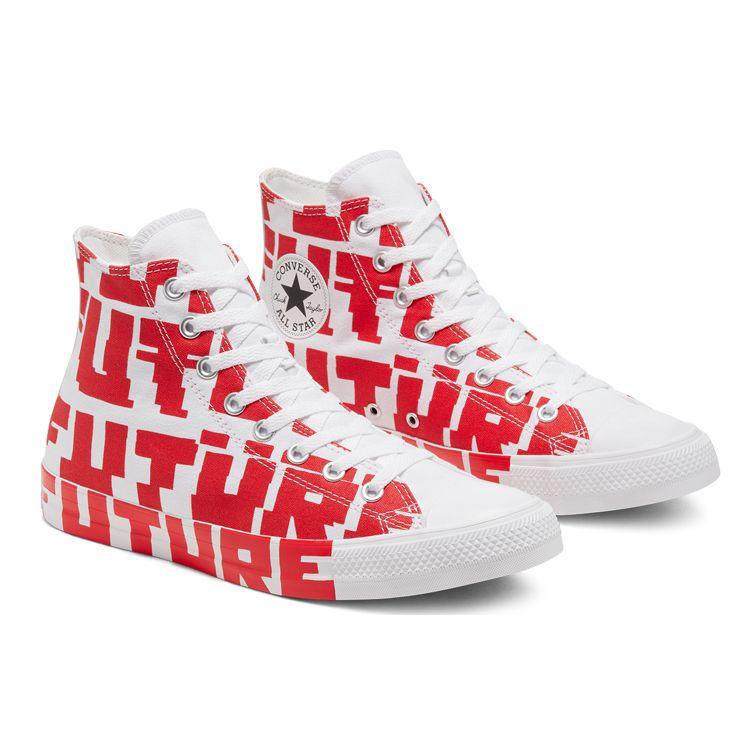 Converse Chuck Taylor All Star Comfortable High Top Canvas Shoes Unisex Sneakers White Red 168554C