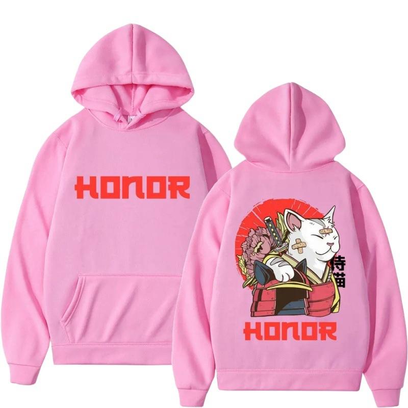 Cartoon HONIR Cat Hoodie Men Women Sweatshirt Print Unisex Streetwear Style Autumn Winter Fashion Tops Clothes
