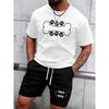 European Size Men'S Summer Casual Sports Featuring a Stylish And Versatile Dog Bone Paw Print Design, Including a Comfortable Short-Sleeve T-Shirt