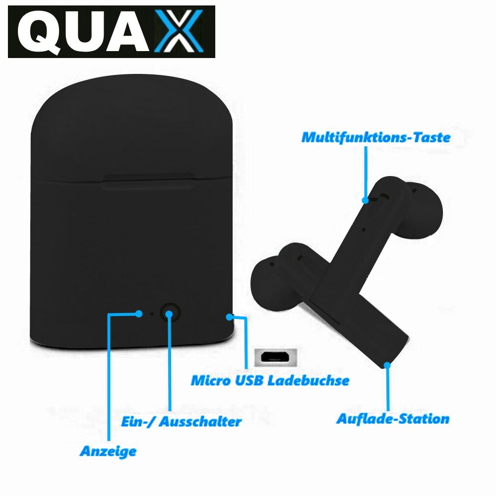 Bezdrátová Bluetooth sluchátka QUAX pro iPhone a Samsung, černá
