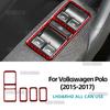 Window Lift Button Panel Real Soft Carbon Fiber Sticker For Volkswagen VW Polo MK5 6C 2015 2016 2017 LHD RHD Car Decor Trim