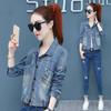 Frauen Vintage Revers Zipper Denim Jacke Neue Frühling Herbst Dame High Street Lose Kurzen Mantel Outwear