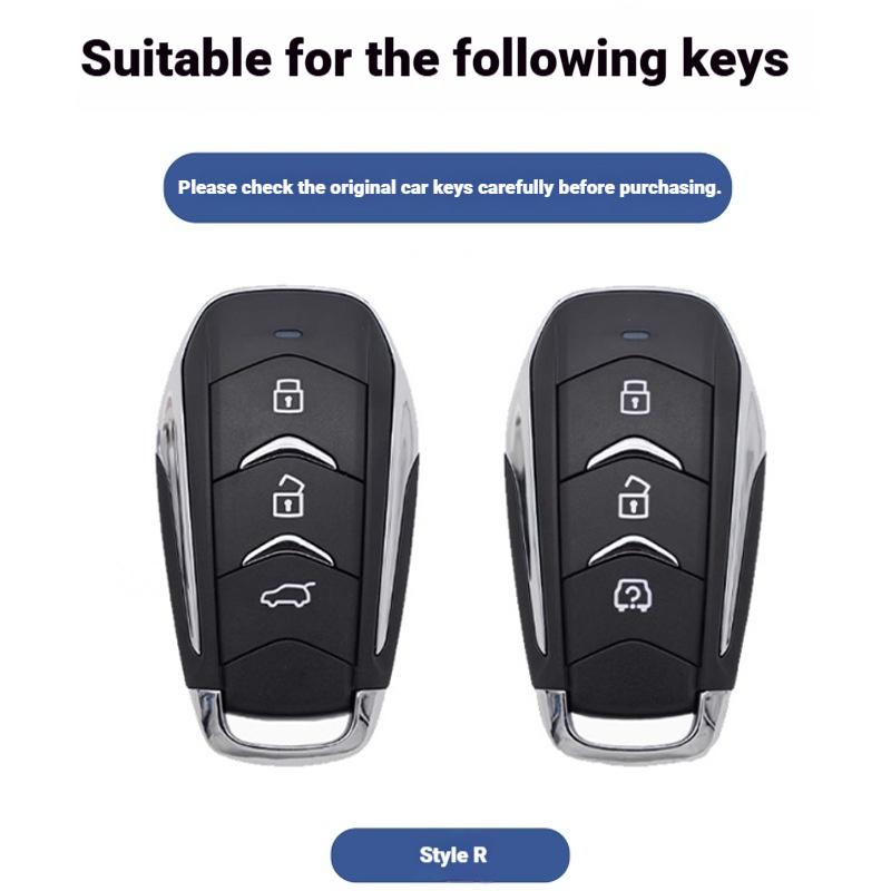 For Dongfeng DFSK 600 Fengon 580 Evolute I-Space I-Pro Landian E5 Keychain Zinc Alloy Leather Car Key Case Cover Accessories