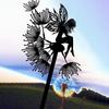 Iron Nature Elf Wall Sculpture Fairy Dandelion Sprite Metal Art Garden Decor Home Accent Holiday Gift
