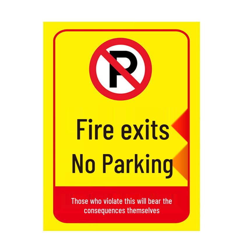 Fire Lane No Parking Safety Sign Sticker 30x40cm