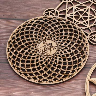 Lebensblume Energie-Matte 8 Stile Holz-Wandschild Heim-Wanddekoration Holzscheiben-Basis Lasergeschnitten Handgemachte Untersetzer Handwerk